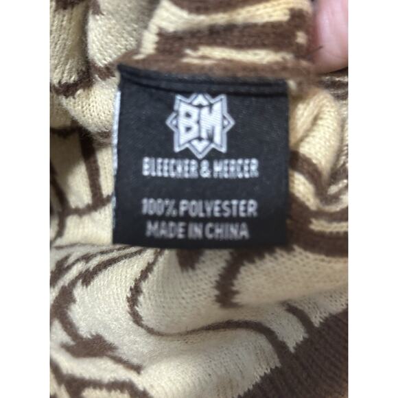 Bleecker & Mercer Sweater M Brown Beige Graphic Bear Face Knit Crewneck Pullover - Picture 4 of 7